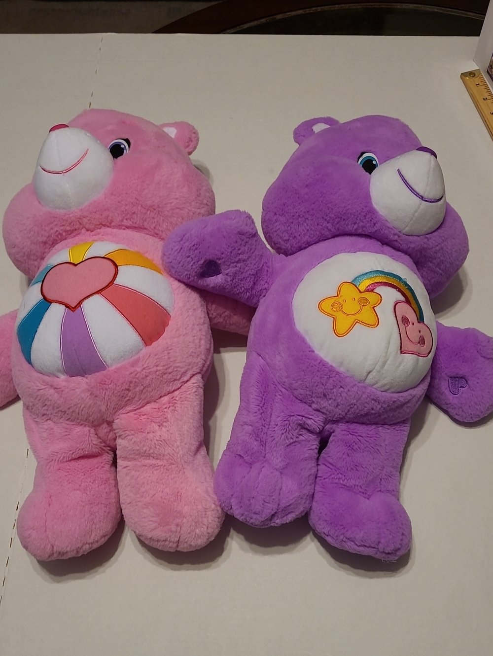 Care Bears Pink and Purple Plush Bear Duo 2015 Large 19"